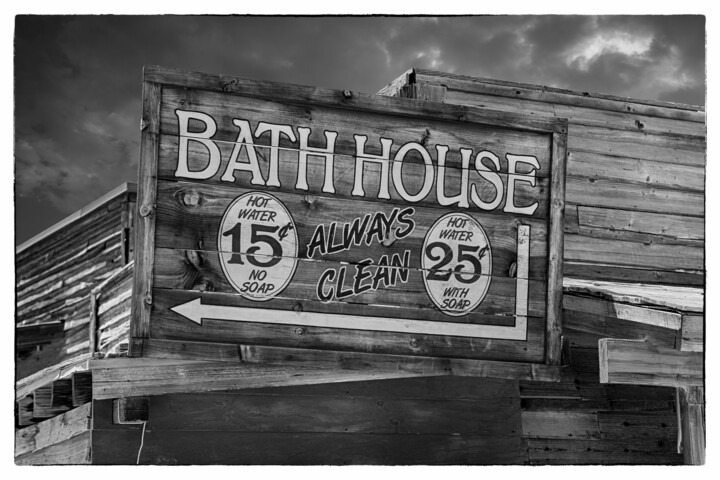 Photography titled "Bath-house sign at…" by Christopher L Smith, Original Artwork, Digital Photography