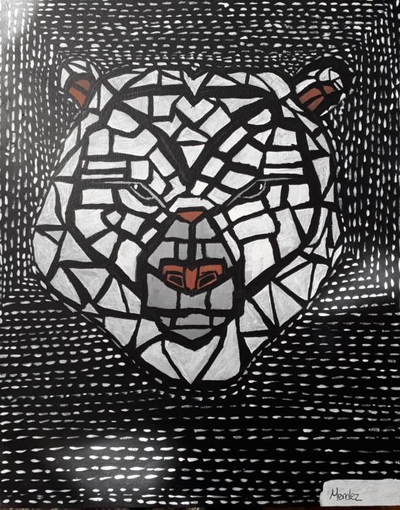 Pintura titulada "polar bear" por Mendez, Obra de arte original, Acrílico
