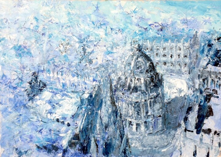 Malarstwo zatytułowany „Snow on the Camera” autorstwa Christopher Walker, Oryginalna praca, Olej