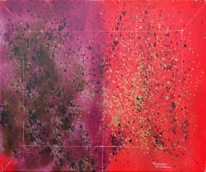 Peinture intitulée "Dualité rouge" par Christophe Weigert, Œuvre d'art originale, Acrylique Monté sur Châssis en bois