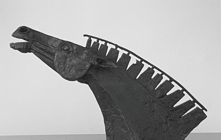 Скульптура под названием "HORSE" - Christos Kapralos, Подлинное произведение искусства, Бронза