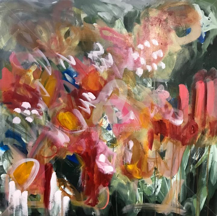 Painting titled "Lumière printanière" by Christiane Roy, Original Art, Acrylic