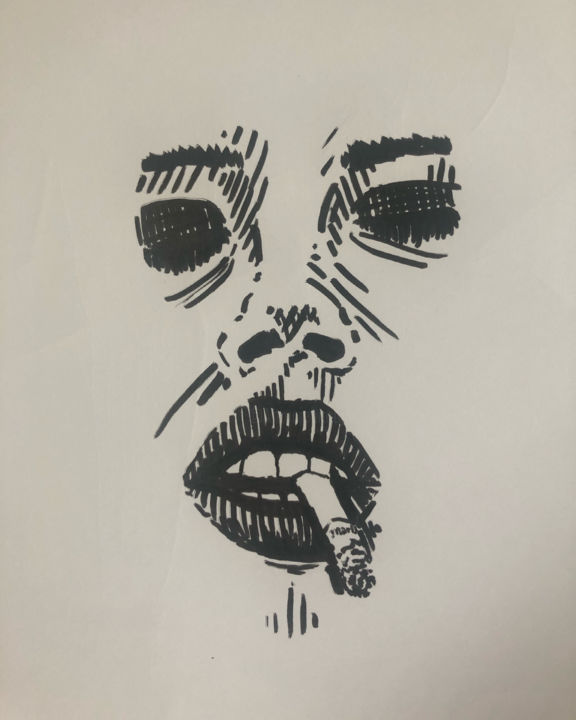 Dessin intitulée "Malboro" par Chronicdrawer, Œuvre d'art originale, Marqueur