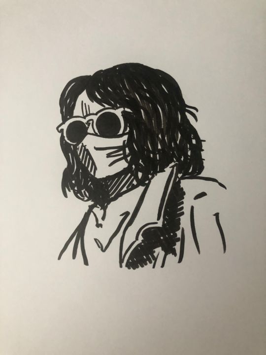 Dessin intitulée "Mask" par Chronicdrawer, Œuvre d'art originale, Marqueur