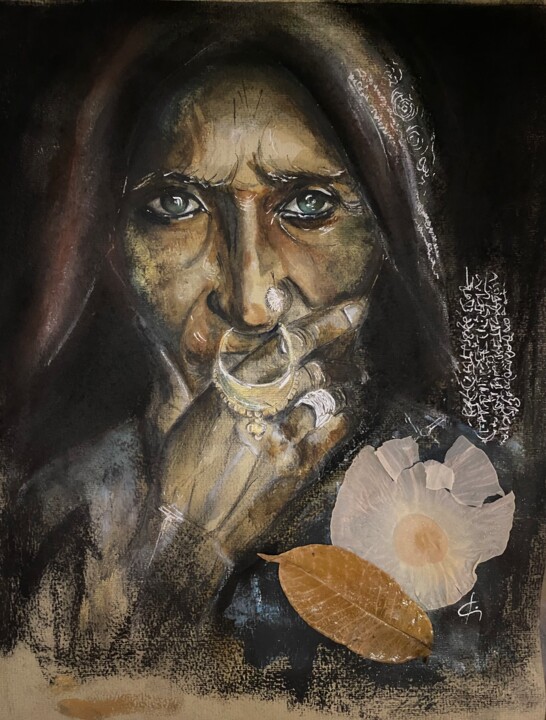 "Pensées" başlıklı Resim Chrystel Gomez tarafından, Orijinal sanat, Suluboya