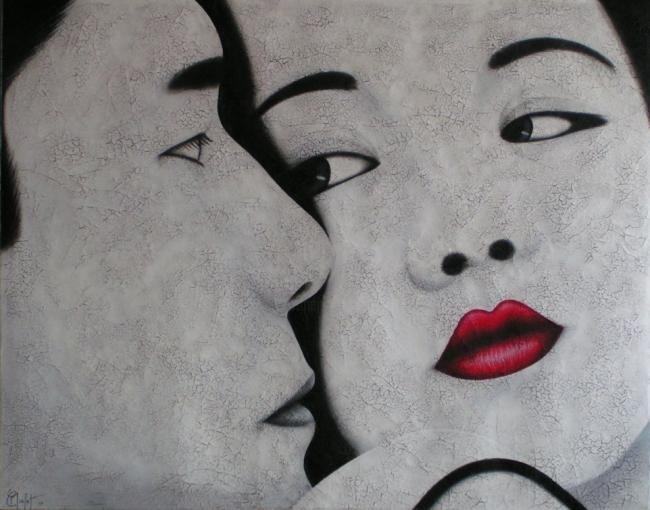 Painting titled "Couple" by Chrystel Mialet, Original Artwork