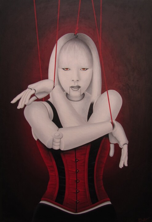 Pintura titulada "La femme pantin" por Chrystel Mialet, Obra de arte original, Oleo