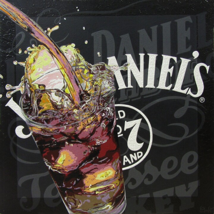 Pittura intitolato "Jack Daniel's" da Chrystel Mialet, Opera d'arte originale