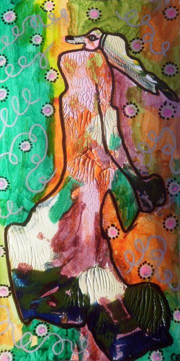 Painting titled "Dame Cocker" by Chrystelle Ragot, Original Artwork, Acrylic