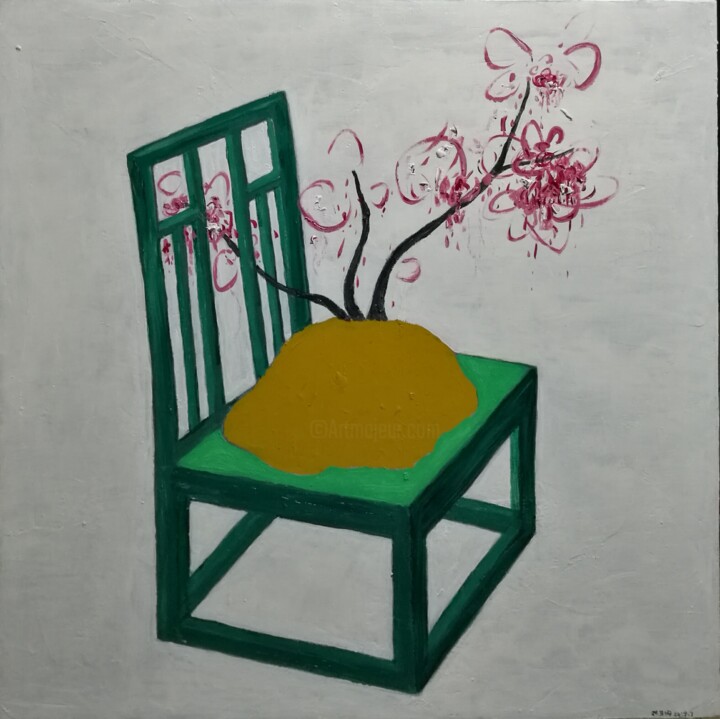 Dessin intitulée "坐着的狗狗" par Chu Gou Zhang, Œuvre d'art originale, Autre