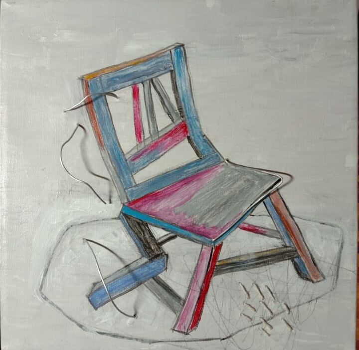 绘画 标题为“张刍狗作品-椅子” 由刍狗 张, 原创艺术品, 金属