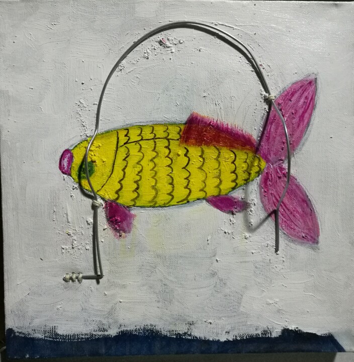 绘画 标题为“张刍狗作品-鱼6” 由刍狗 张, 原创艺术品, 金属