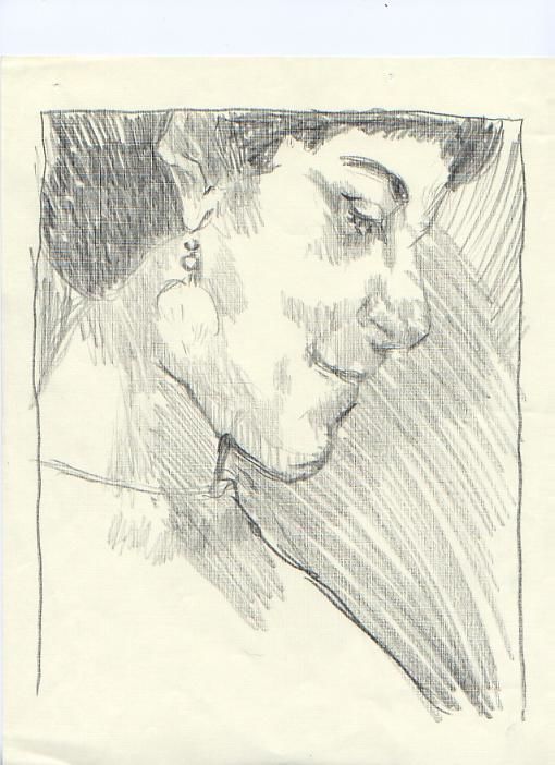 Disegno intitolato "S Portrait 1" da Cboy Charles Boyer, Opera d'arte originale