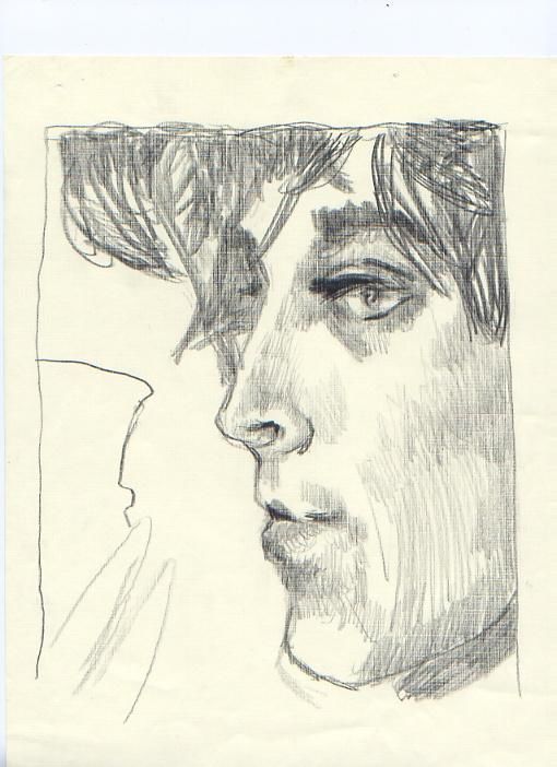 Disegno intitolato "S Portrait 2" da Cboy Charles Boyer, Opera d'arte originale