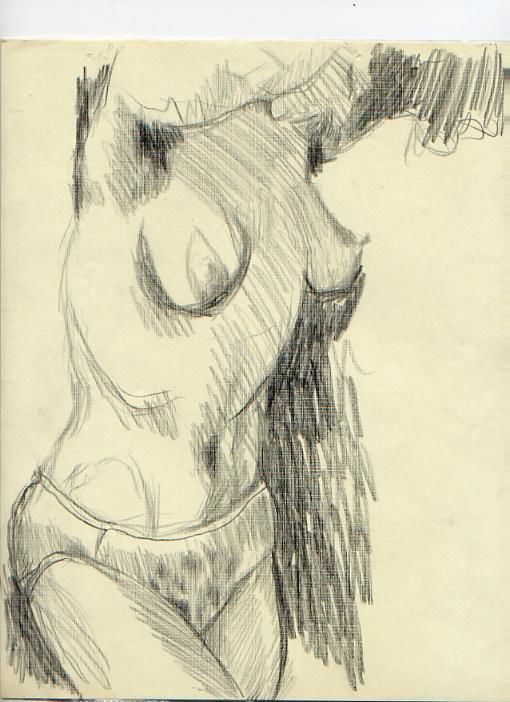 Disegno intitolato "S Figure Study 2" da Cboy Charles Boyer, Opera d'arte originale