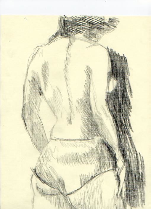 Disegno intitolato "S Figure Study 4" da Cboy Charles Boyer, Opera d'arte originale