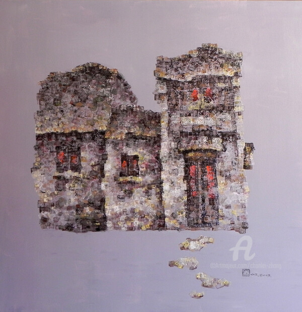 Malerei mit dem Titel "Memory- Home 记忆-家" von Chunlei Zhang, Original-Kunstwerk, Acryl