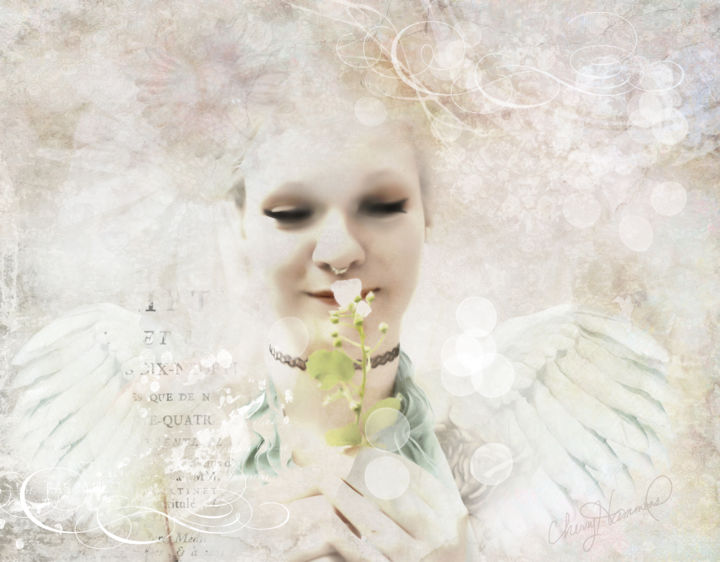 Digitale Kunst getiteld "Happy Angel" door Cherry'S Artworks, Origineel Kunstwerk, 2D Digital Work