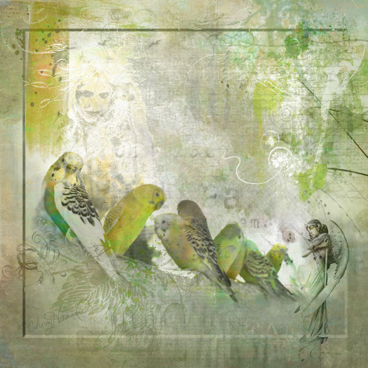 Digitale Kunst getiteld "The Birds" door Cherry'S Artworks, Origineel Kunstwerk, 2D Digital Work