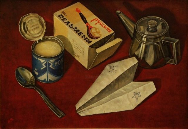 Русские пельмени - Painting, 35x50 cm ©2009 by Александр Чурсин -