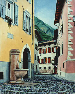 Painting titled "Piazzetta" by Ciaghi Tiziana, Original Artwork