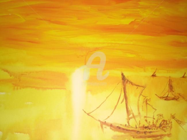 Картина под названием "Ships" - Macthreinir, Подлинное произведение искусства