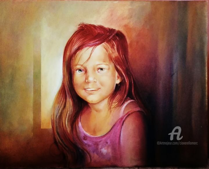 Painting titled "Angelica - ma fille" by Marc Ciavarella, Original Art, Oil