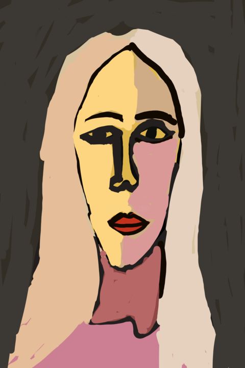 Arte digital titulada "Mulher solitária" por Cicero Manoel, Obra de arte original, Pintura Digital