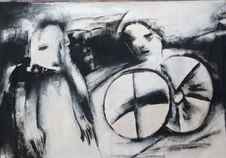 Malerei mit dem Titel "Encontro" von Cida Sanchez, Original-Kunstwerk, Acryl