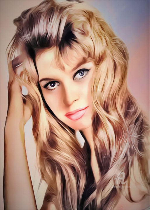 Arts numériques intitulée "Brigitte Bardot" par Ciezar, Œuvre d'art originale, Peinture numérique