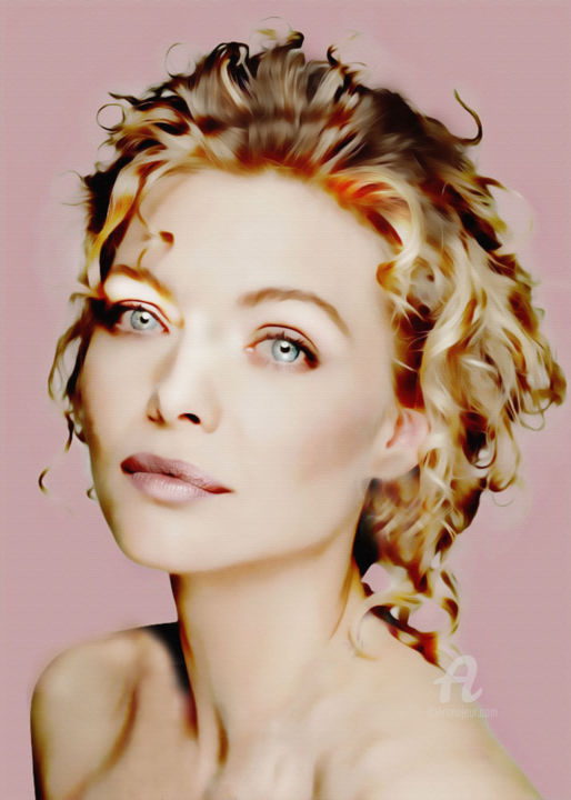 Digital Arts titled "Michelle Pfeiffer" by Ciezar, Original Artwork, Digital Painting