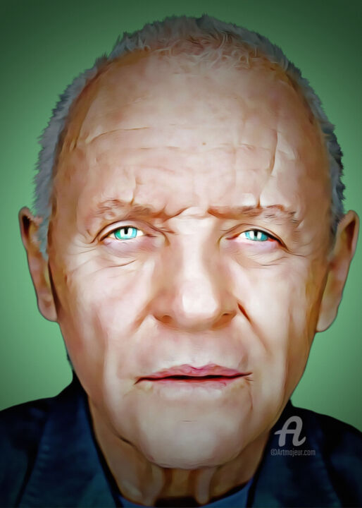 Arte digitale intitolato "Antony Hopkins" da Ciezar, Opera d'arte originale, Pittura digitale