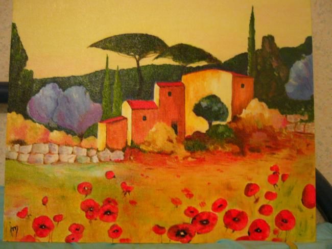 Painting titled "coucher de soleil" by Suzon Pubellier, Original Artwork