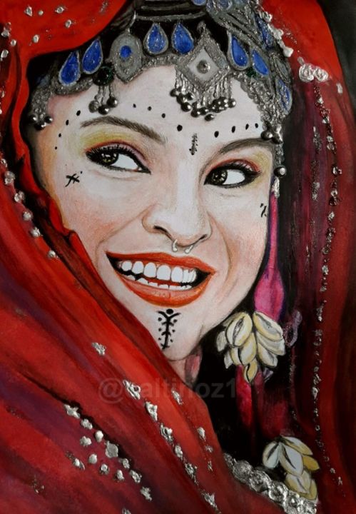 "Kurdish Girl" başlıklı Tablo Yagmurca tarafından, Orijinal sanat, Suluboya
