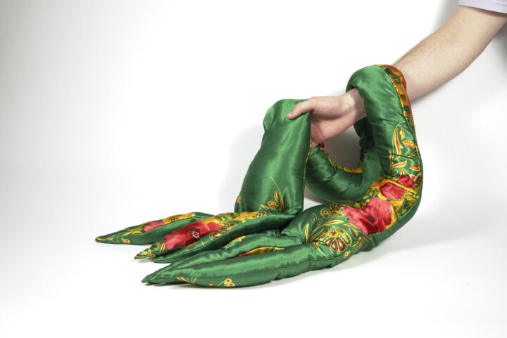 Art textile intitulée "Salamandre" par Cihan Tanriverdi, Œuvre d'art originale, Tissu