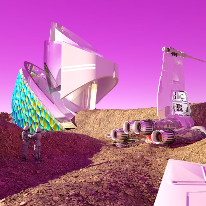 Digitale Kunst getiteld "cplorııı galactica…" door Cihat Yıldır, Origineel Kunstwerk, 3D-modellering