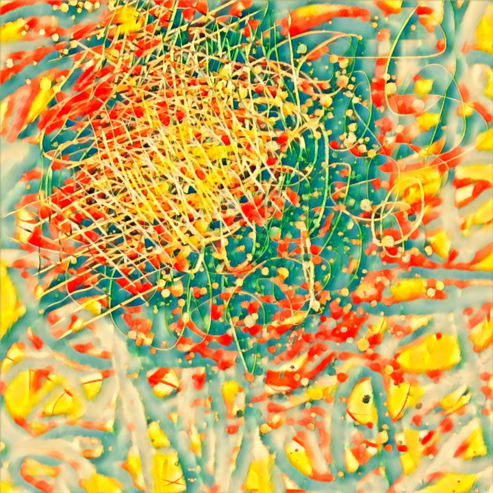 Artes digitais intitulada "Champ de Fleurs - 2" por Cila, Obras de arte originais, Pintura digital