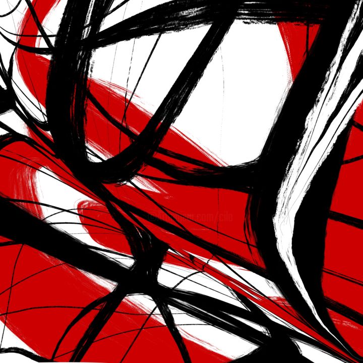 Digitale Kunst mit dem Titel "Love for Black and…" von Cila, Original-Kunstwerk, Digitale Malerei