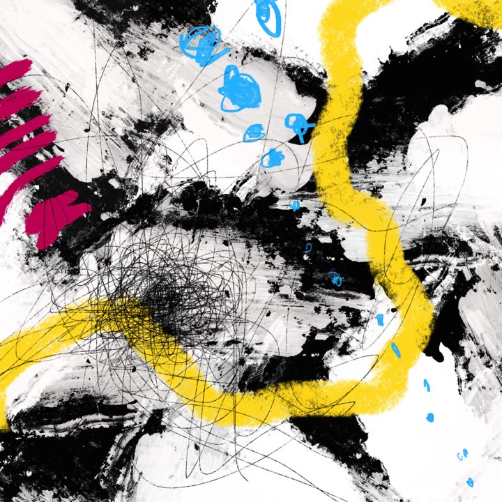 Digital Arts titled "Au-delà des Limites" by Cila, Original Art, Digital Painting Mounted on Aluminium