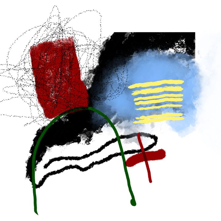 Digital Arts titled "Statue" by Cila, Original Art, Digital Painting Mounted on Aluminium