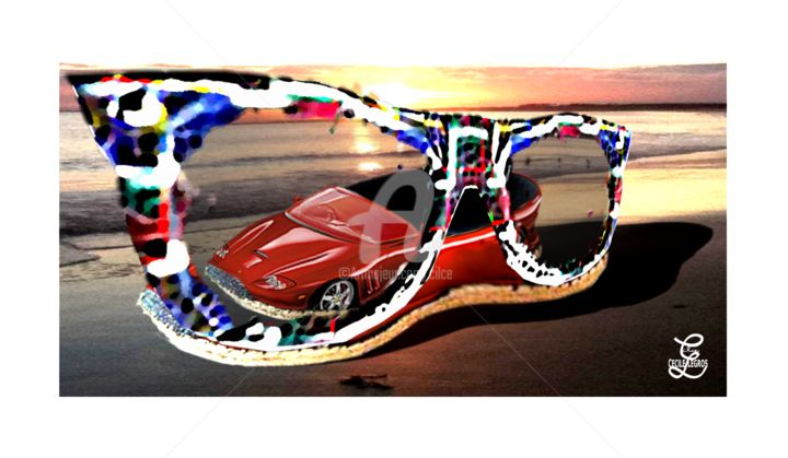 Digital Arts titled "lunette voiture esp…" by Cilce, Original Artwork