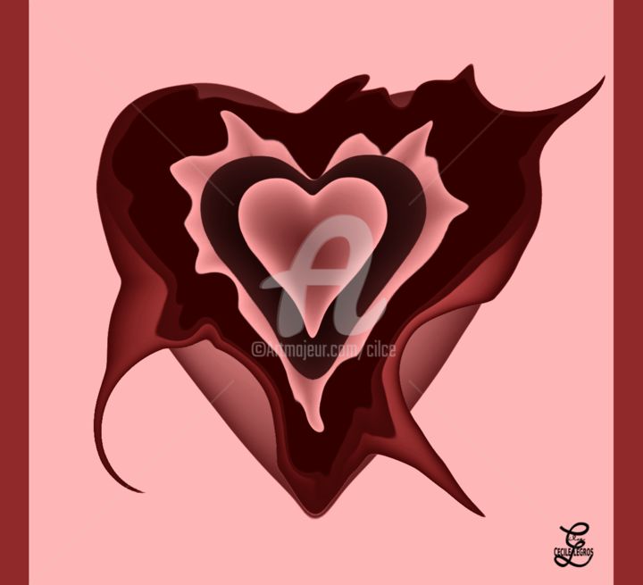 Arts numériques intitulée "coeur chocolat" par Cilce, Œuvre d'art originale
