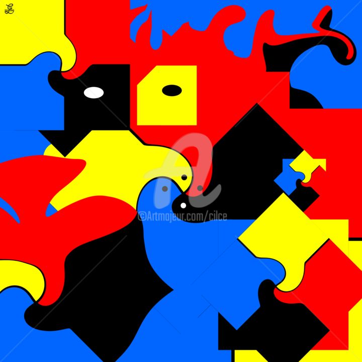 「illusion géométrique」というタイトルのデジタルアーツ Cilceによって, オリジナルのアートワーク