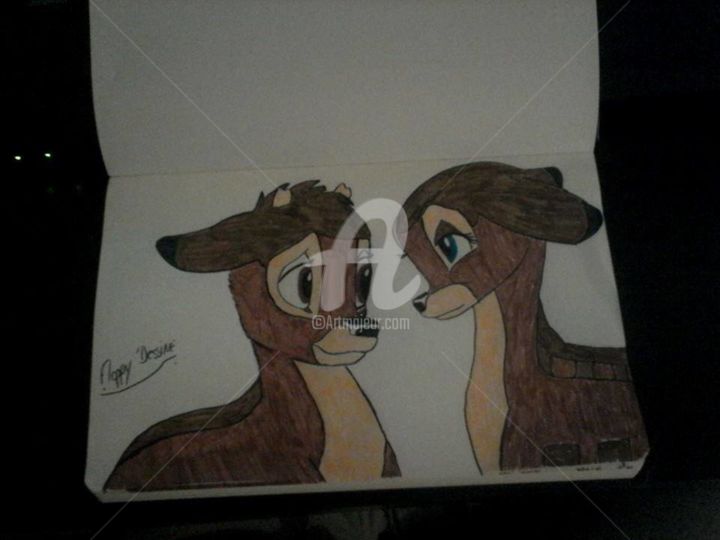 Dessin intitulée "Bambi." par Floppy Dessine, Œuvre d'art originale