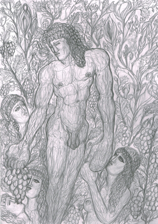 Drawing titled "Le Jardin des Délic…" by Cindy Millet, Original Artwork