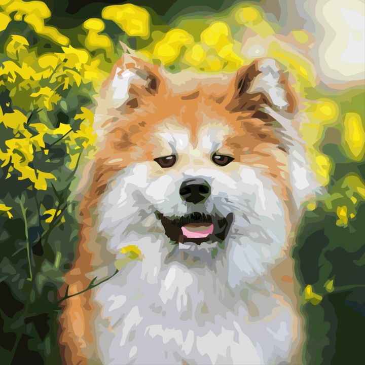 Digitale Kunst getiteld "Oil Painting Dog" door Digiartspecials, Origineel Kunstwerk, Olie