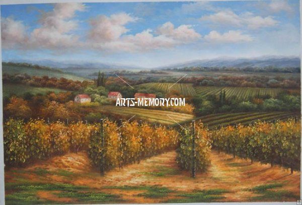 Painting titled "Tuscany Landscape S…" by Cindy Ye, Original Artwork