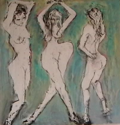 Painting titled "Dance Grooves" by Cindy Moore, Original Art, Oil