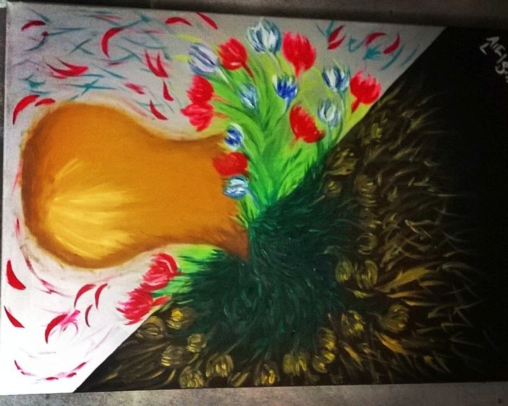 Pintura intitulada "flores para ti" por Cindy Rojas, Obras de arte originais, Outro