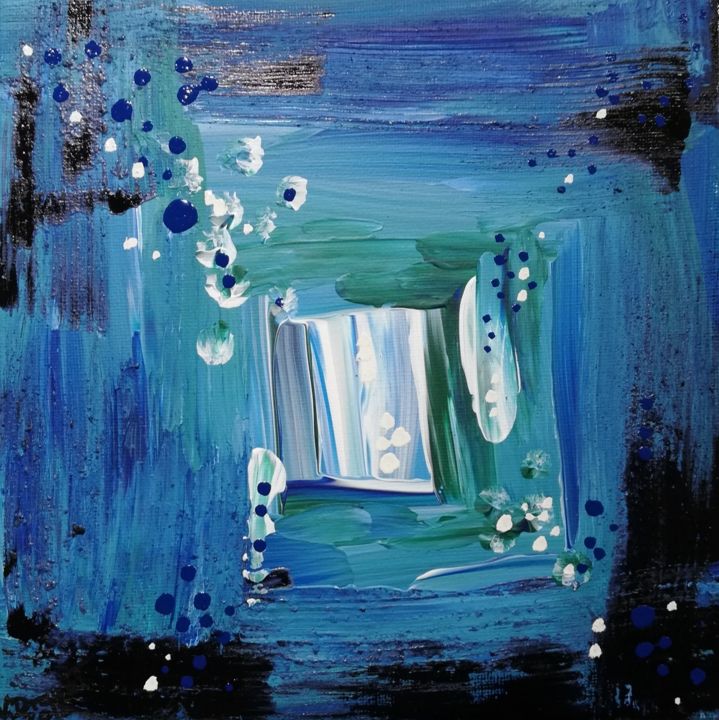 Painting titled "reve-bleu-1.jpg" by Valérie Drouet, Original Artwork, Acrylic